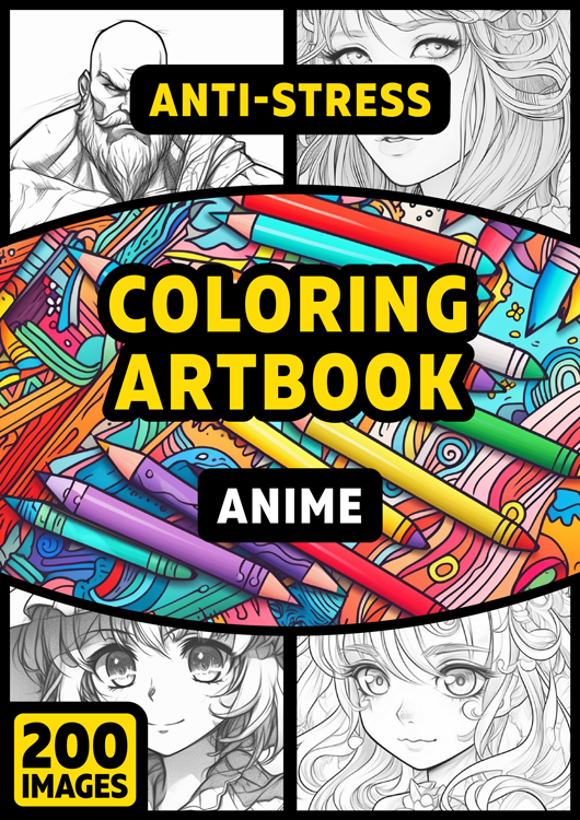 Olympia anti-stress coloring artbook "Anime"
