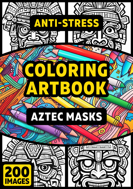 Olympia anti-stress coloring artbook "Aztec Masks"