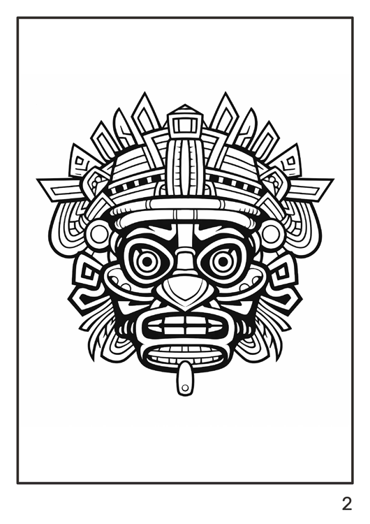 Olympia anti-stress coloring artbook "Aztec Masks"