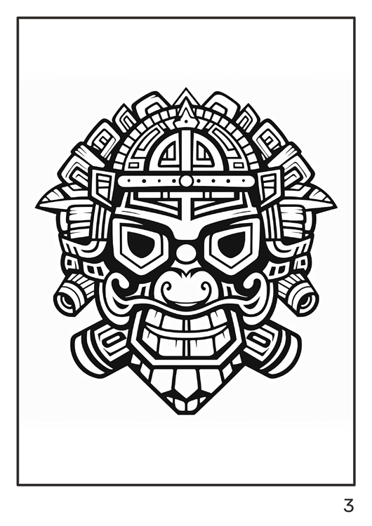 Olympia anti-stress coloring artbook "Aztec Masks"