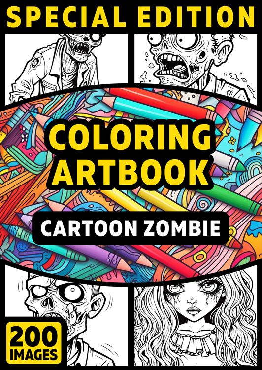 Olympia anti-stress coloring artbook "Cartoon Zombie" | Special Edition