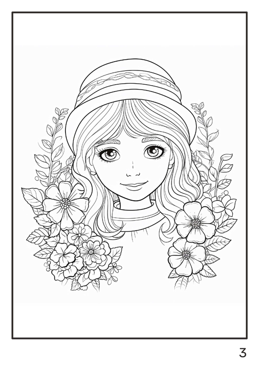 Olympia anti-stress coloring artbook "Childrens and flowers"