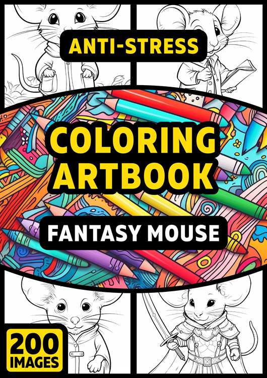 Olympia anti-stress coloring artbook "Fantasy mouse"