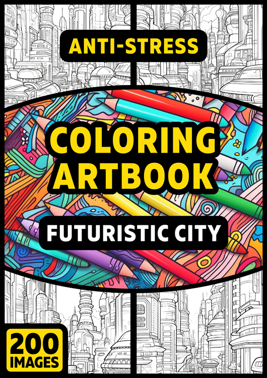 Olympia anti-stress coloring artbook "Futuristic city"