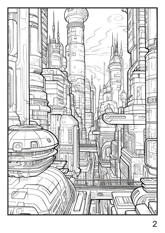 Olympia anti-stress coloring artbook "Futuristic city"