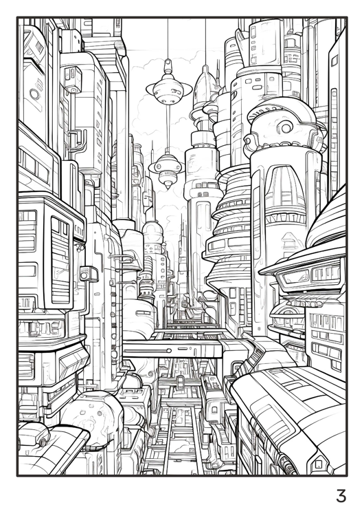 Olympia anti-stress coloring artbook "Futuristic city"