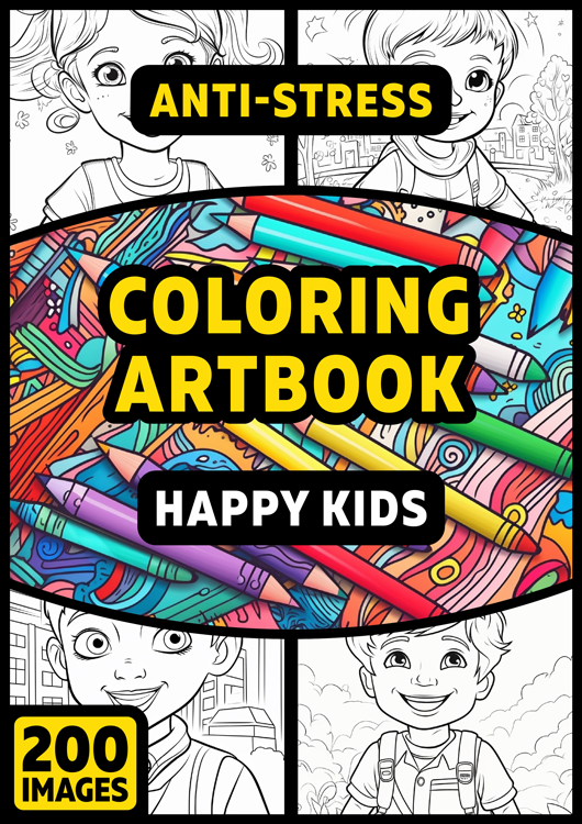 Olympia anti-stress coloring artbook "Happy kids"