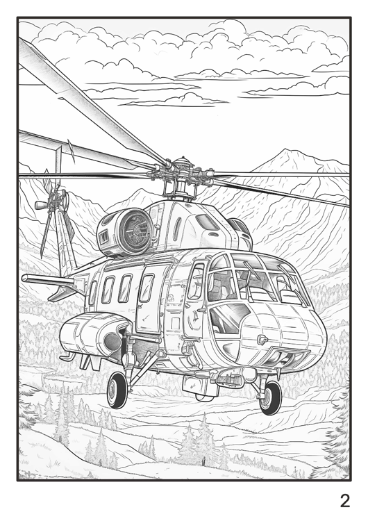 Olympia anti-stress coloring artbook "Helicopters"