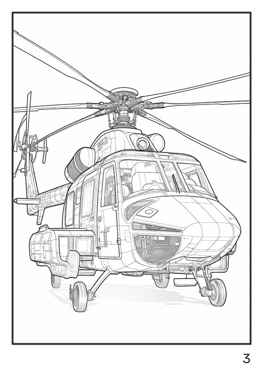 Olympia anti-stress coloring artbook "Helicopters"