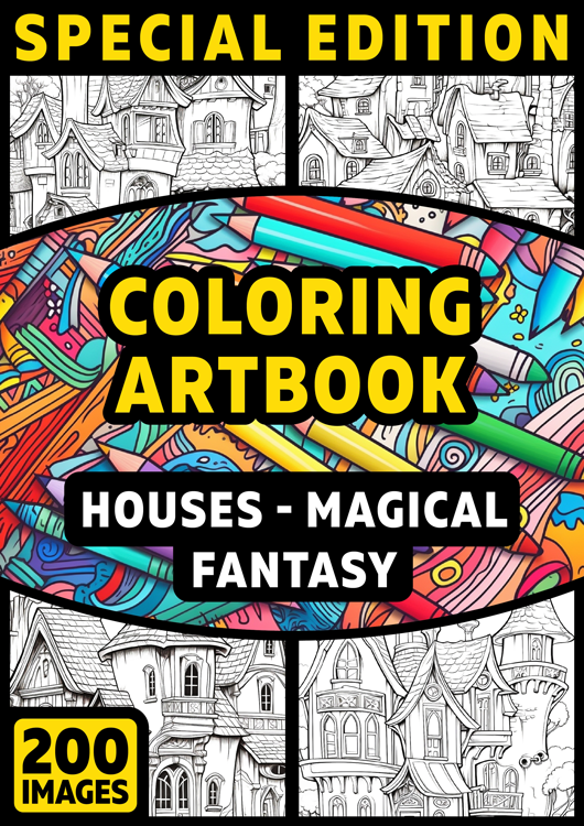 Olympia anti-stress coloring artbook "Houses - Magical Fantasy" | Special Edition
