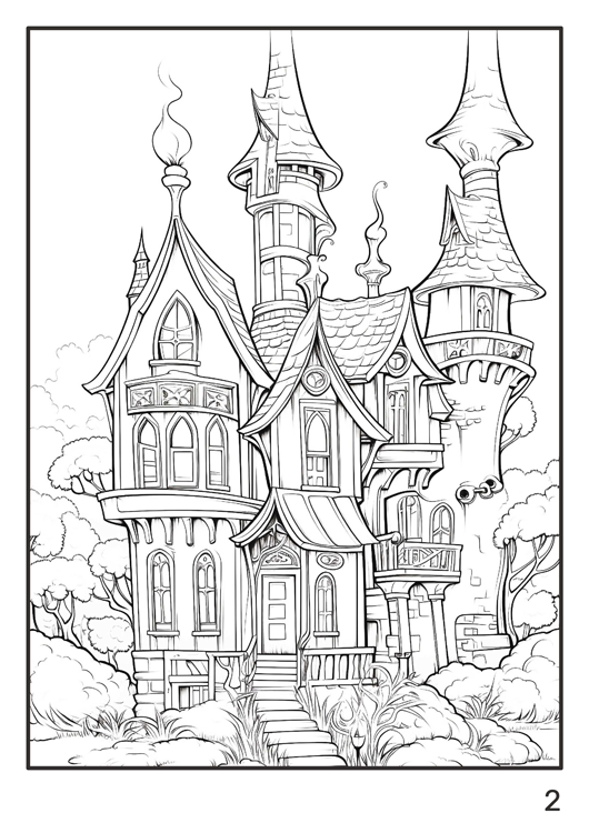 Olympia anti-stress coloring artbook "Houses - Magical Fantasy" | Special Edition