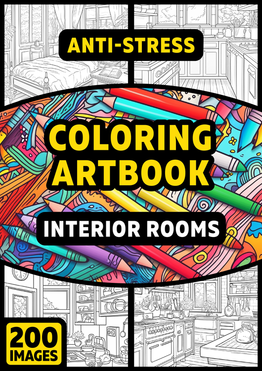 Olympia anti-stress coloring artbook "Interior rooms"