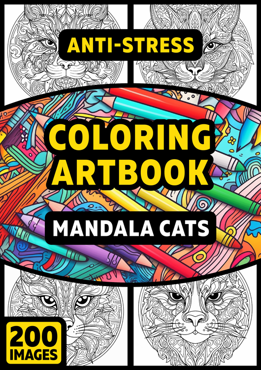 Olympia anti-stress coloring artbook "Mandala cats"