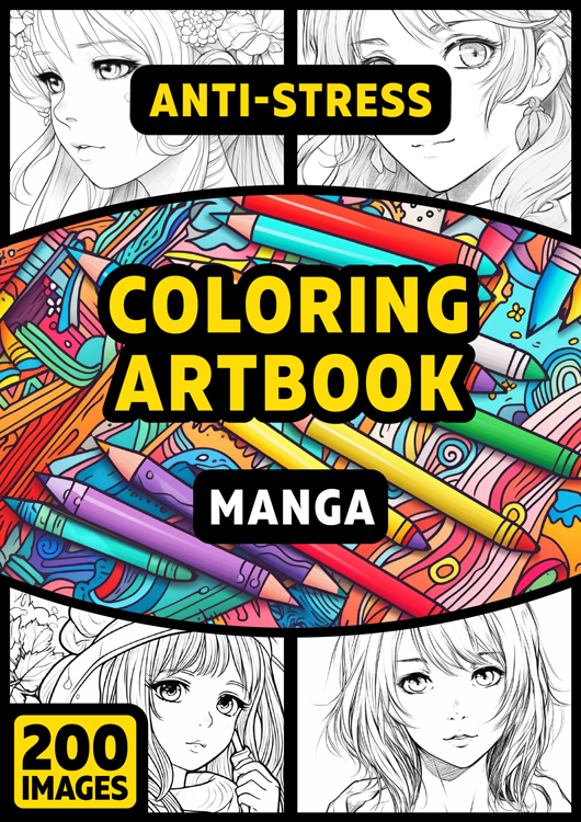 Olympia anti-stress coloring artbook "Manga"