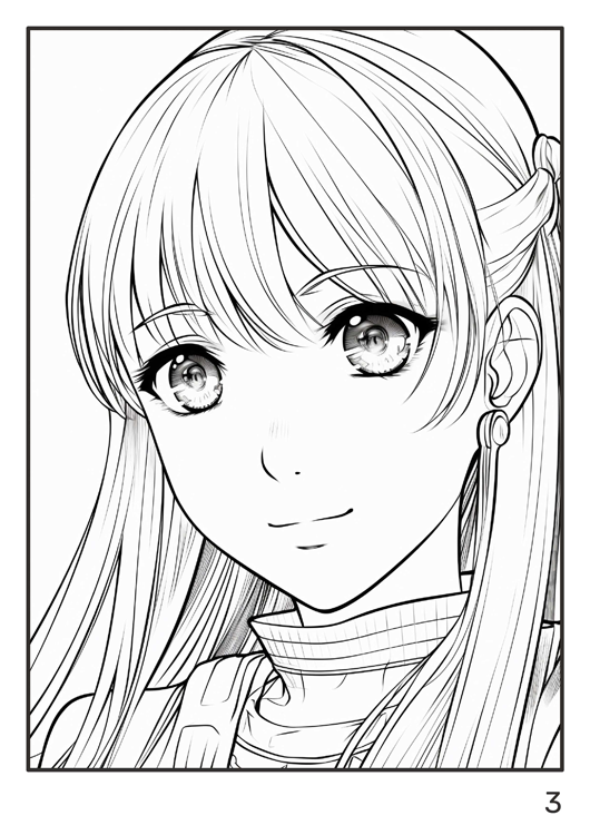 Olympia anti-stress coloring artbook "Manga girls 1" | Special Edition