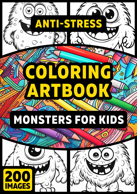 Olympia anti-stress coloring artbook "Monsters for kids"