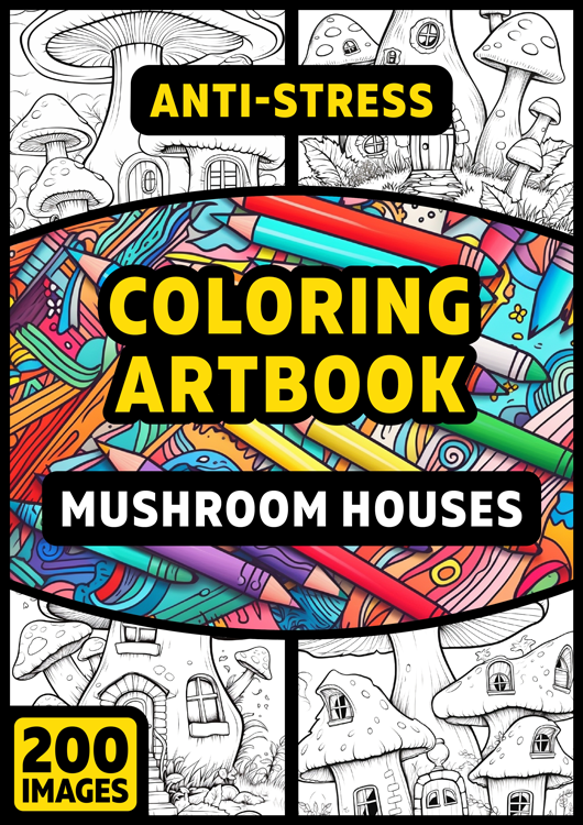 Olympia anti-stress coloring artbook "Mushroom houses"