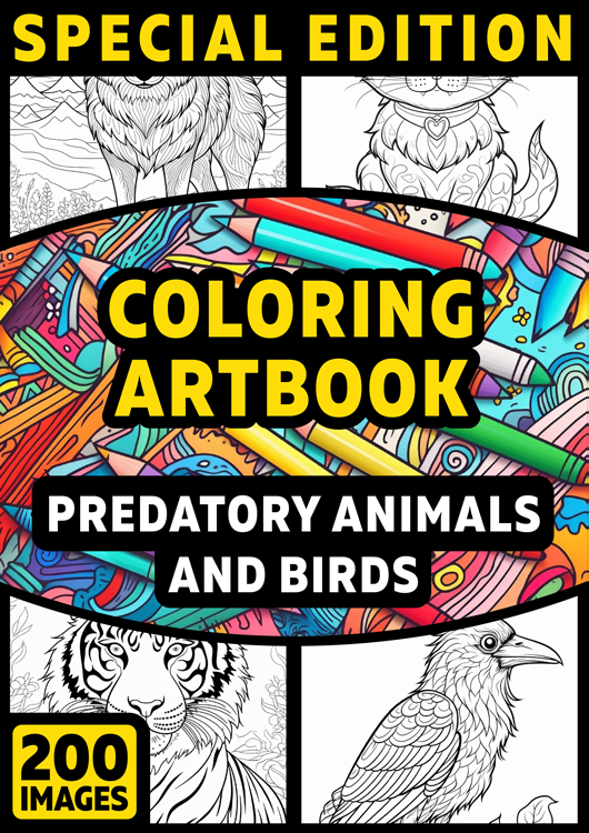 Olympia anti-stress coloring artbook "Predatory animals and birds" | Special Edition