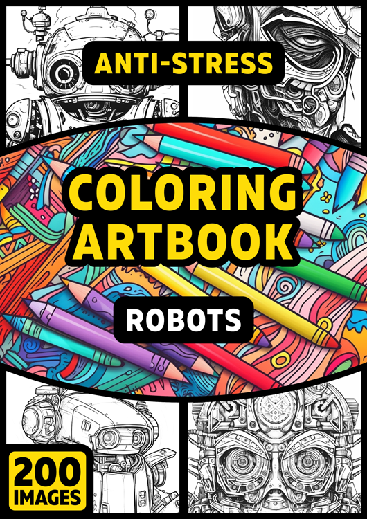 Olympia anti-stress coloring artbook "Robots"