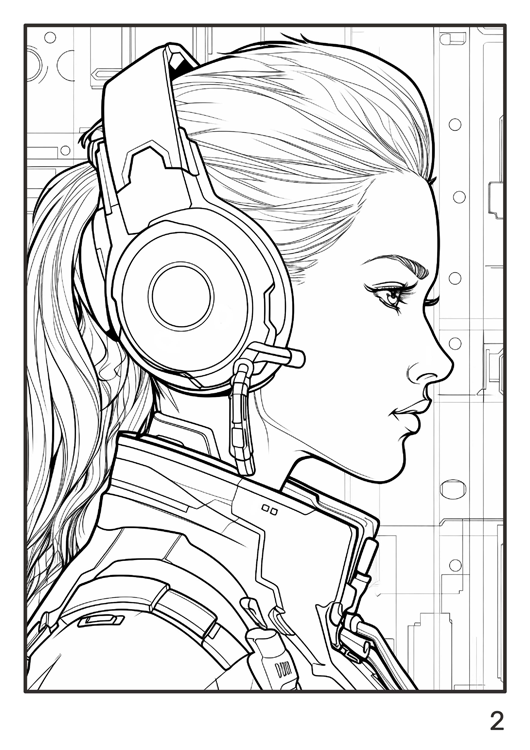 Olympia anti-stress coloring artbook "Sci-fi womans"