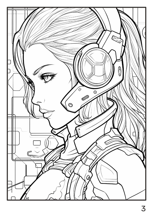 Olympia anti-stress coloring artbook "Sci-fi womans"