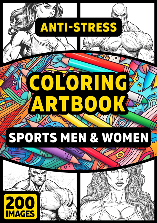 Olympia anti-stress coloring artbook "Sports men & women"