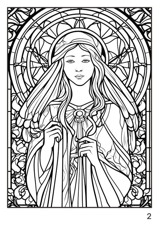 Olympia anti-stress coloring artbook "Stained glass - Angels and Humans"
