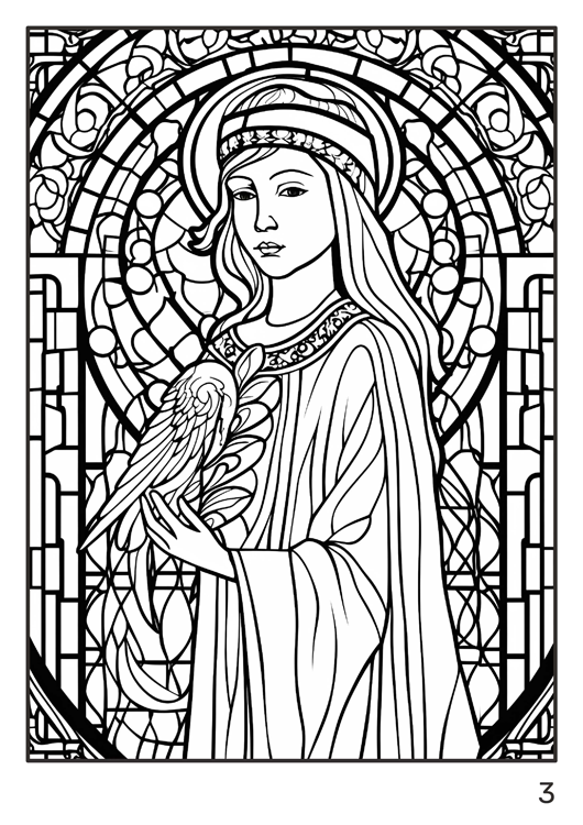 Olympia anti-stress coloring artbook "Stained glass - Angels and Humans"