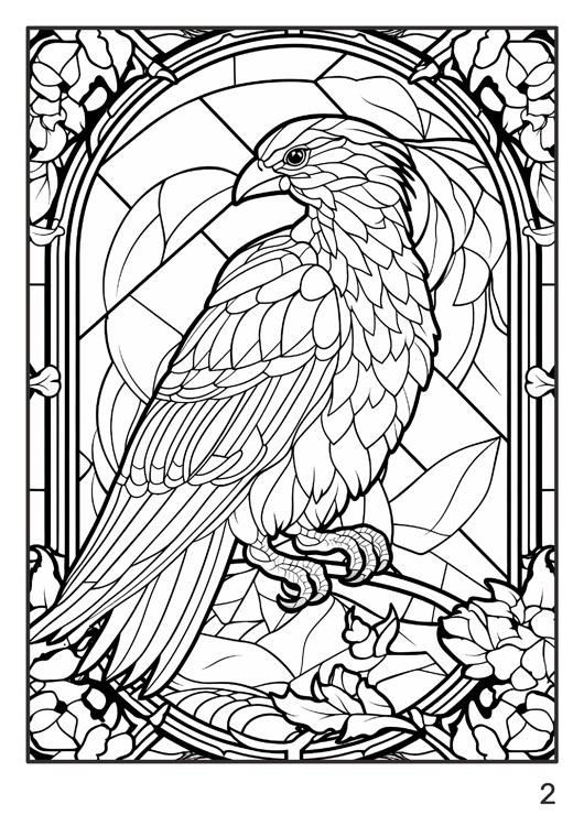 Olympia anti-stress coloring artbook "Stained glass - Animals and birds"