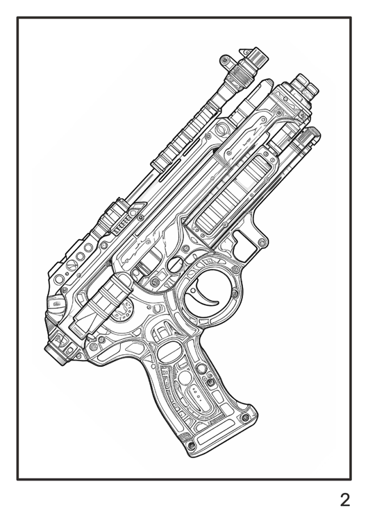 Olympia anti-stress coloring artbook "Weapons" - page 1