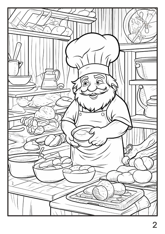 Olympia anti-stress coloring artbook "Cook"