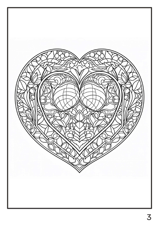 Olympia anti-stress coloring artbook "Hearts with ornament"