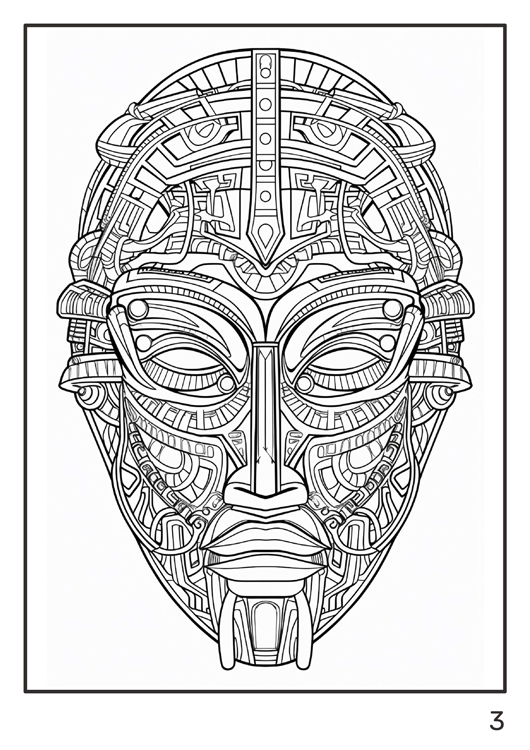 Olympia anti-stress coloring artbook "Exotic masks"