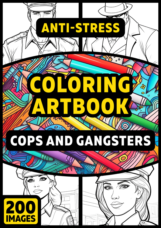 Olympia anti-stress coloring artbook "Cops and gangsters"