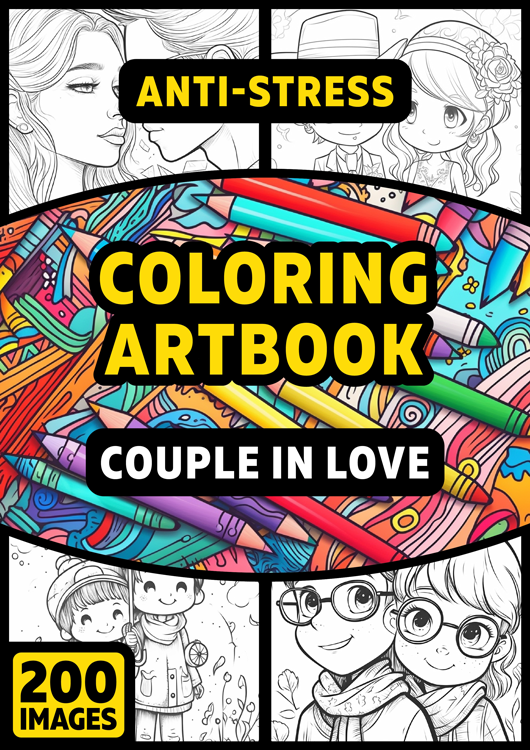 Olympia anti-stress coloring artbook "Couple in love"