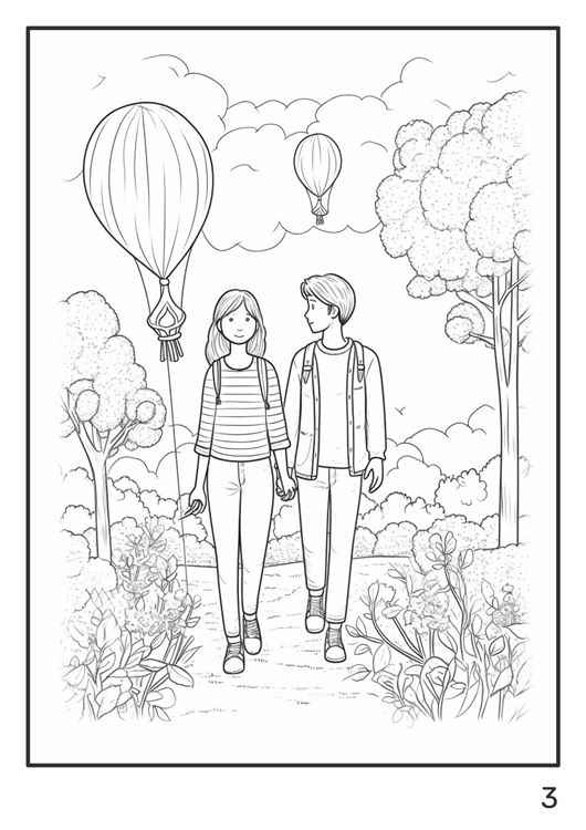 Olympia anti-stress coloring artbook "Couple in love"