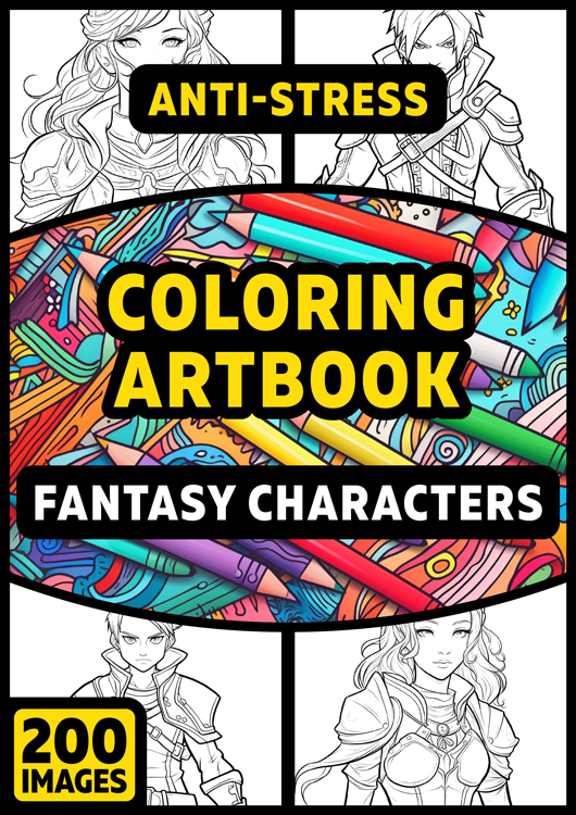 Olympia anti-stress coloring artbook "Fantasy characters"