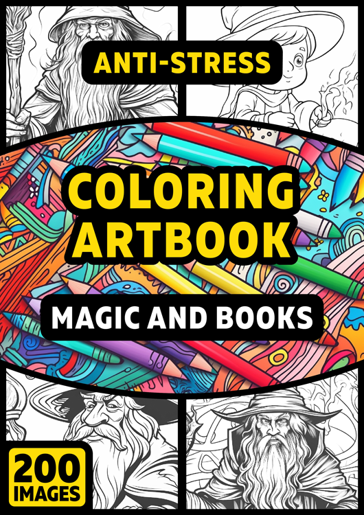 Olympia anti-stress coloring artbook "Magic and books"