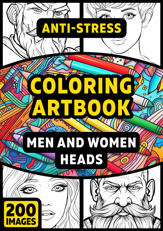 Olympia anti-stress coloring artbook "Men and women heads"