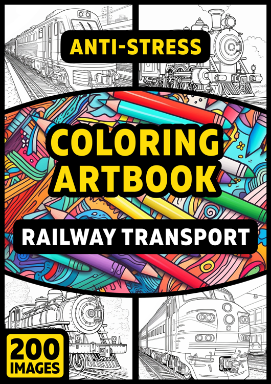 Olympia anti-stress coloring artbook "Railway transport"