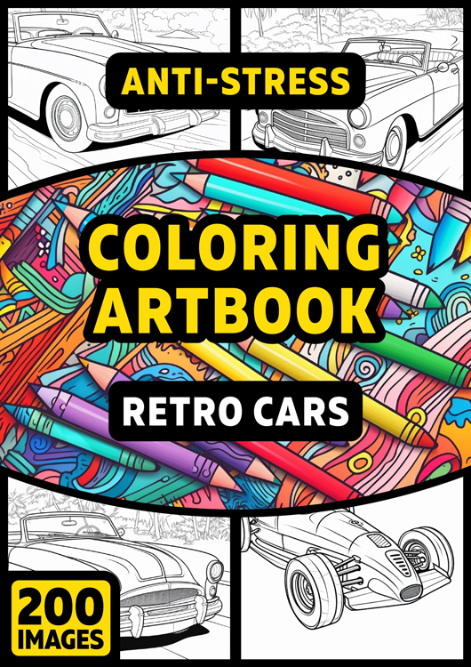 Olympia anti-stress coloring artbook "Retro cars"