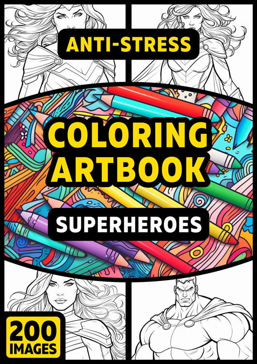 Olympia anti-stress coloring artbook "Superheroes"