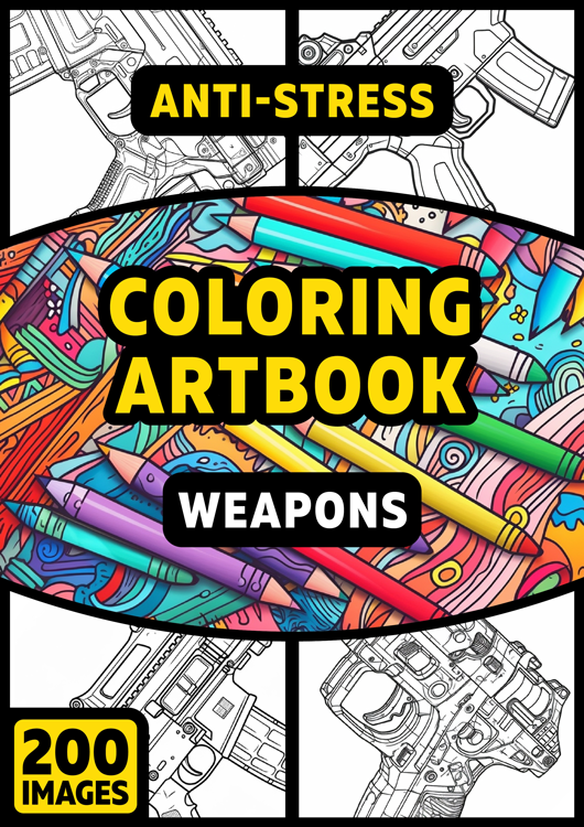 Olympia anti-stress coloring artbook "Weapons"