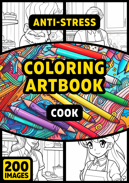 Olympia anti-stress coloring artbook "Cook"