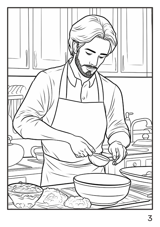 Olympia anti-stress coloring artbook "Cook"